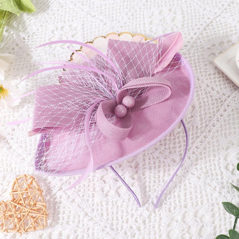 DRESHOW Fascinators Hat Feather Headband Women's Fascinators Tea Party Headwear with Clip Flower Head Band for Girls & Women - Image 4